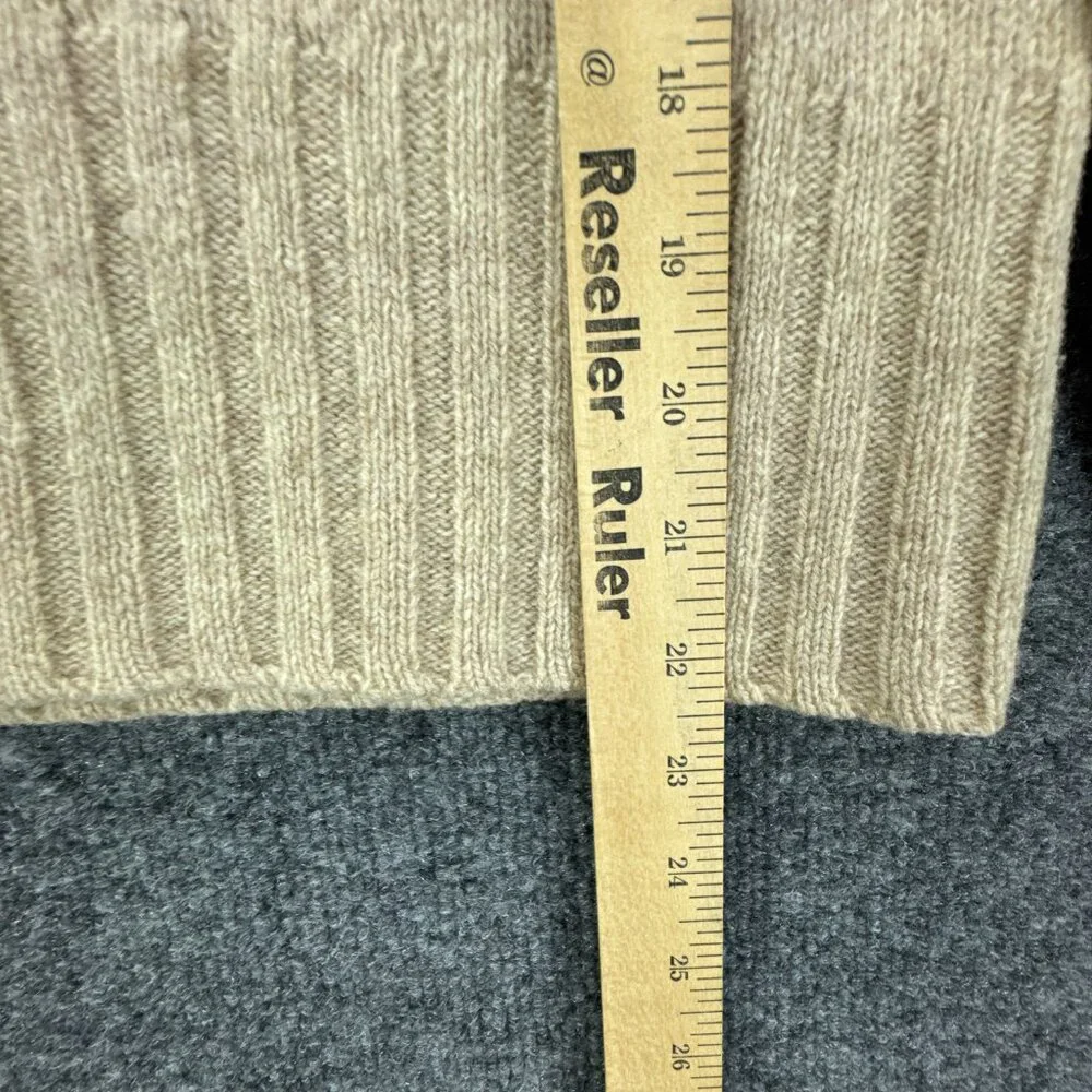 **SOLD**Vtg J Crew Sweater Womens Large Wool Turtleneck Cropped Beige - Picture 10 of 15